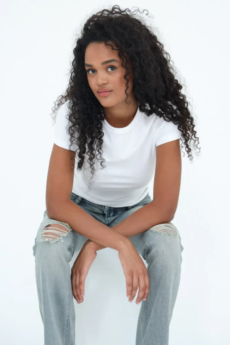 „Ripped“ Jeans Hellblau