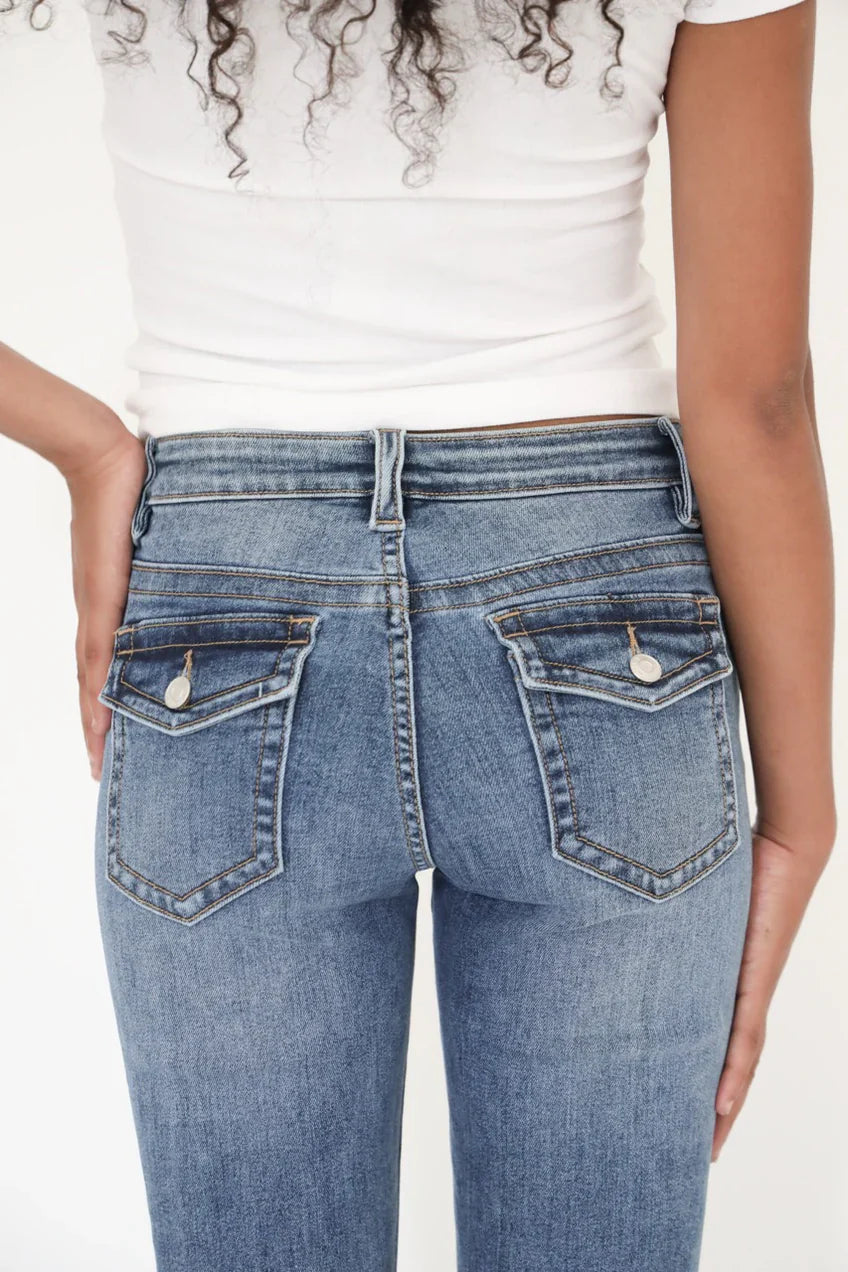 „Flared" Jeans Dunkelblau