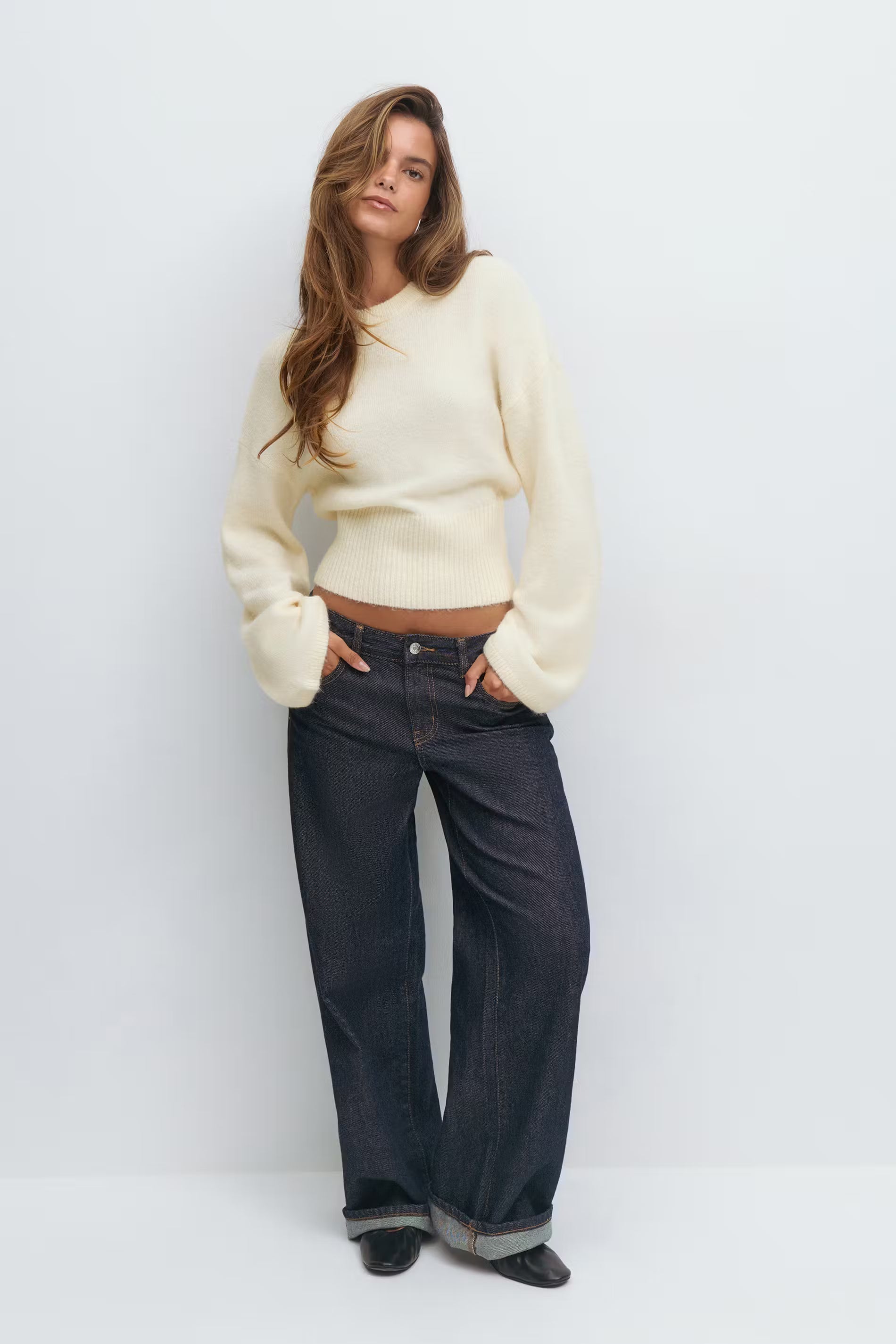 „Knitted" Sweater Gelb