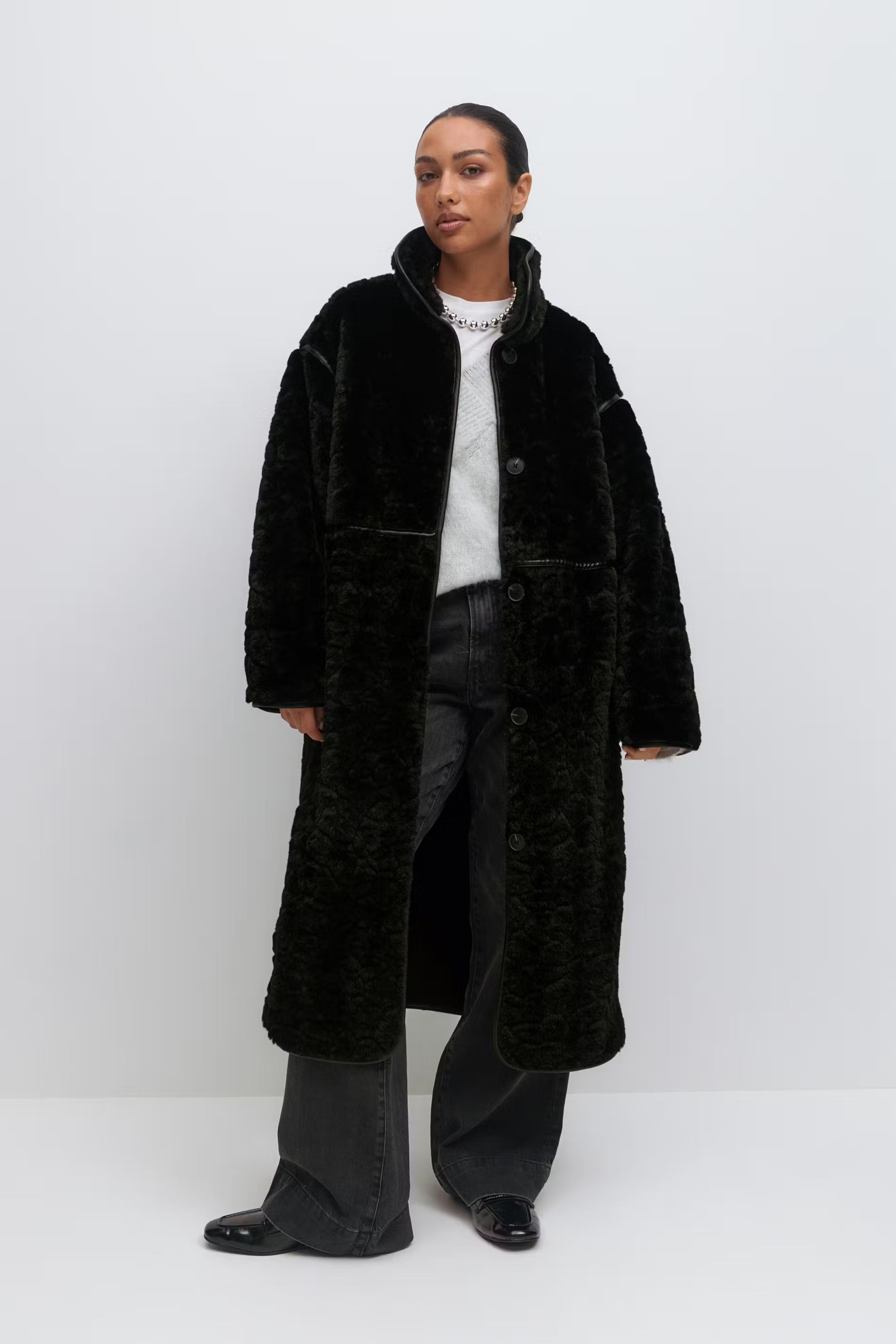 „Fur" Teddyjacke Schwarz