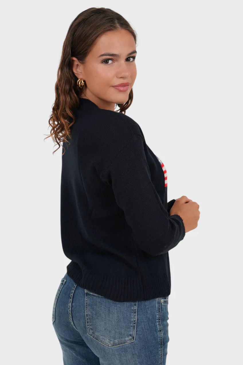 „Flag" Pullover Marine