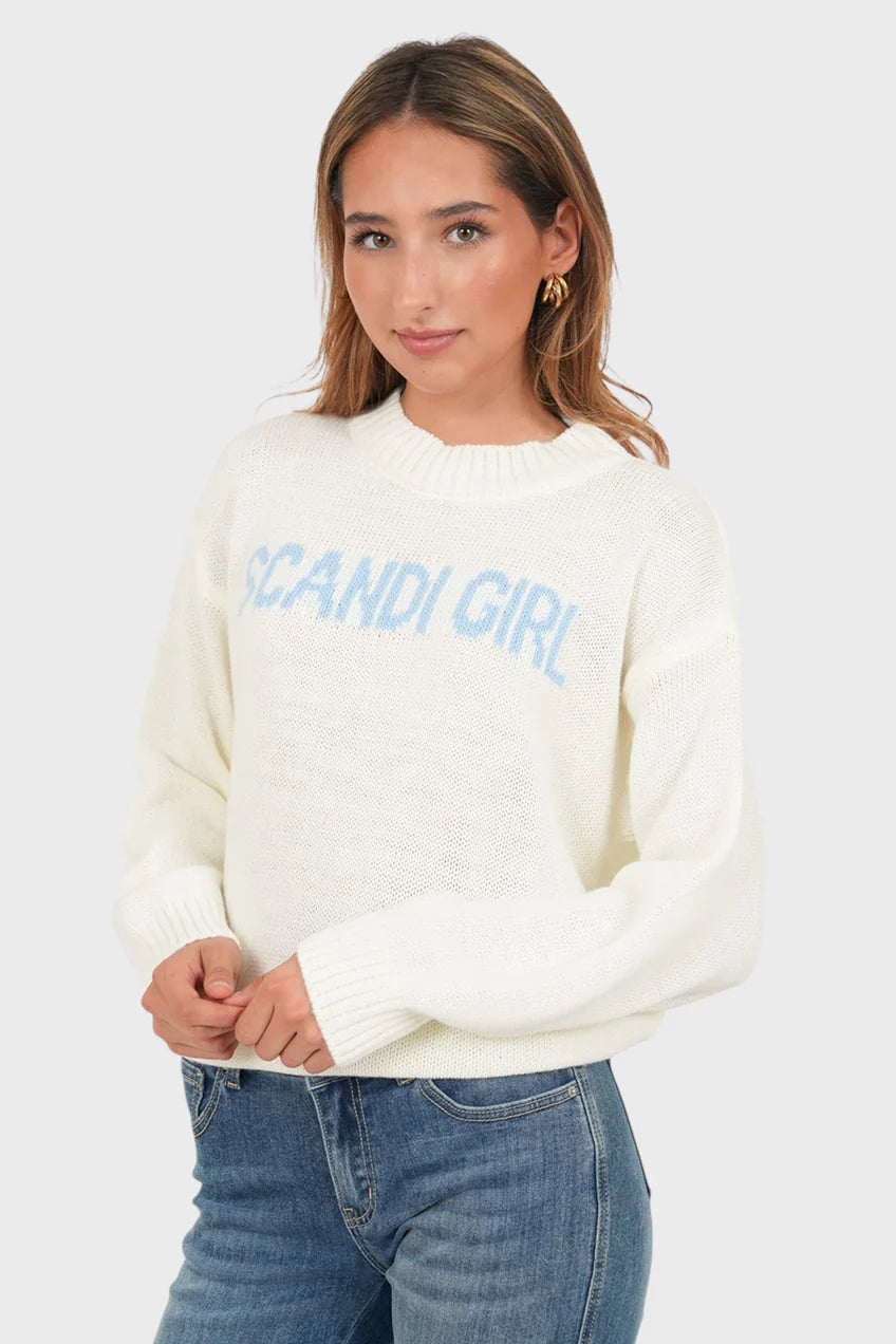 „Scandi Girl" Pullover weiß