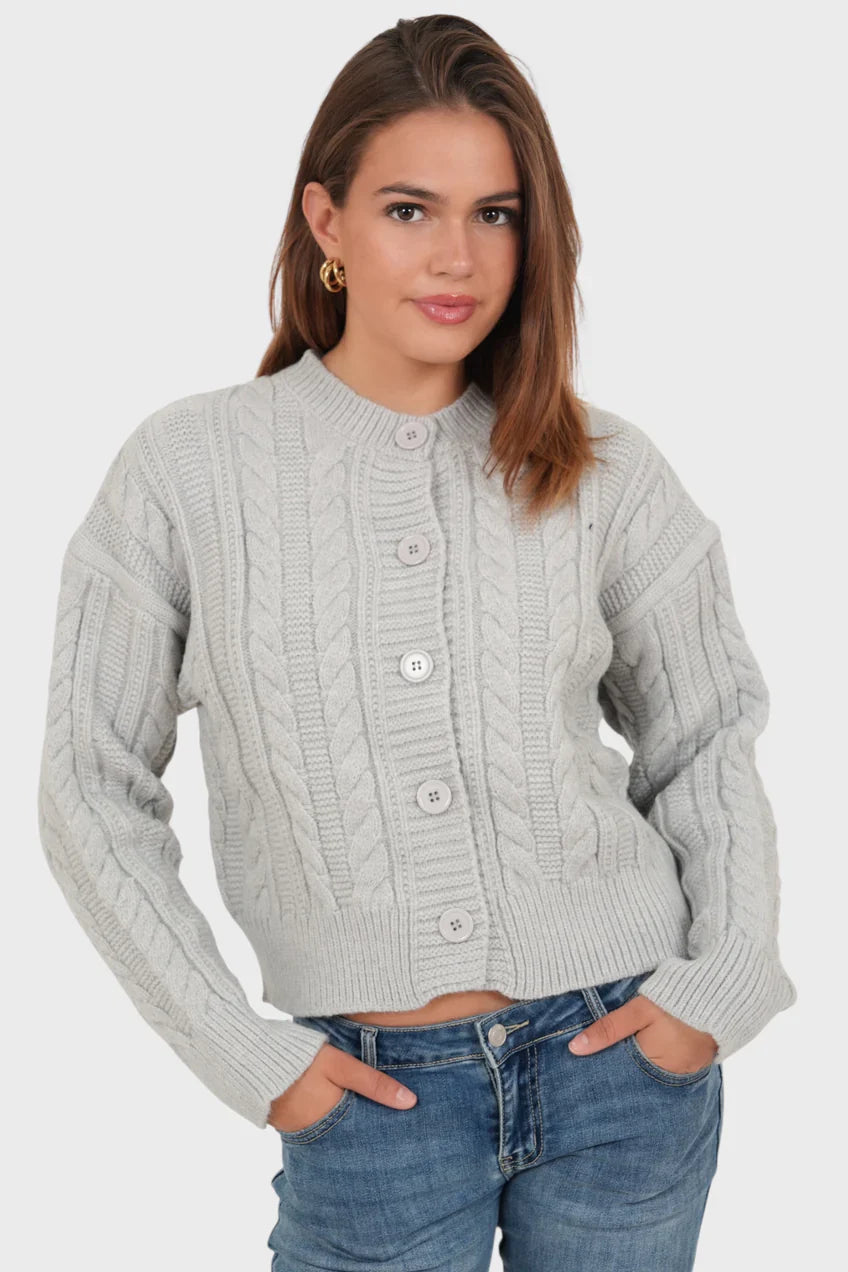 „Olivia" Strickjacke Grau