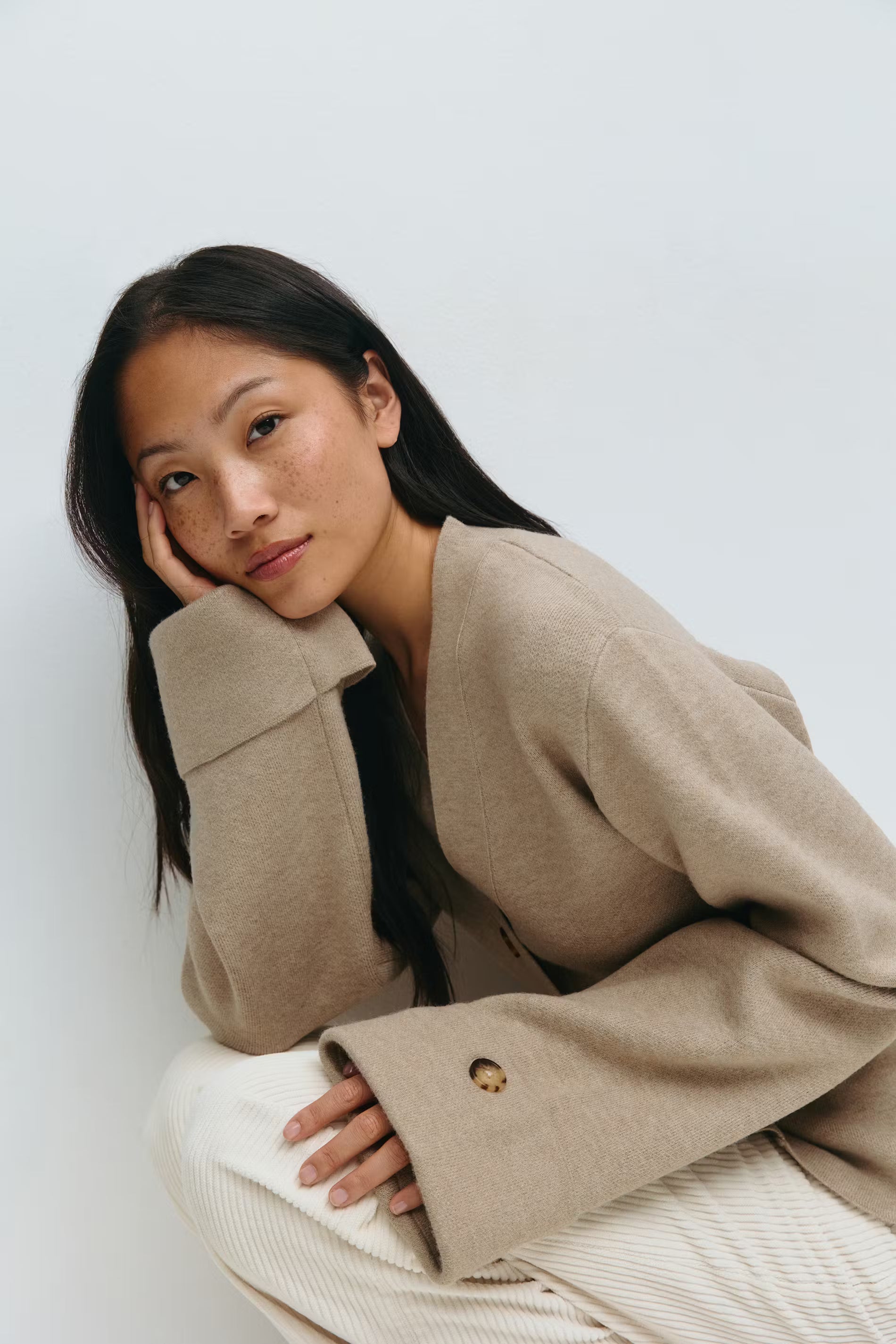 Knitted sculptured cardigan