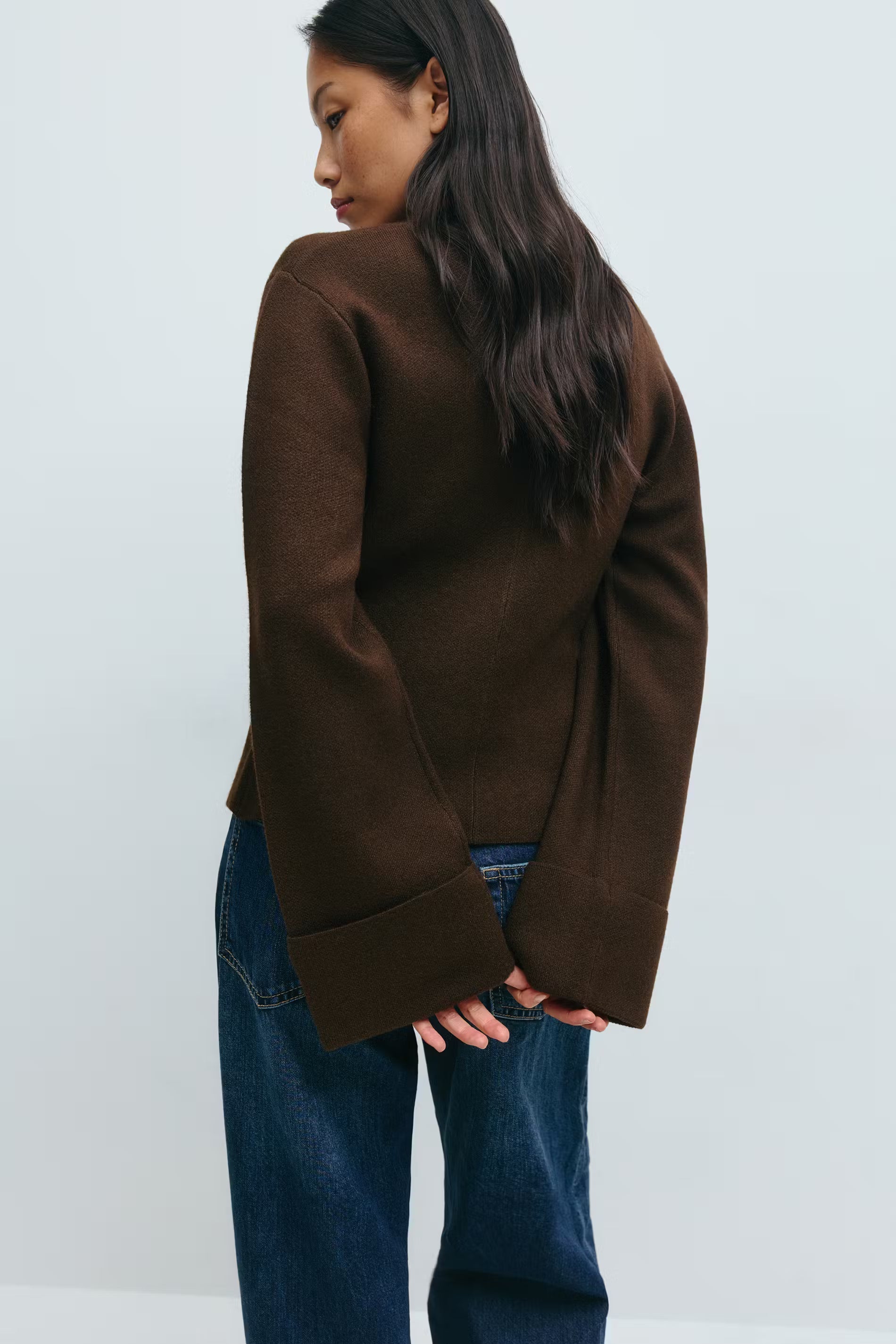 Knitted sculptured cardigan