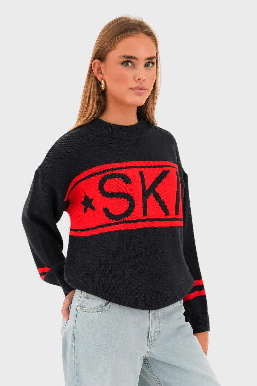 „Ski" Pullover Rot