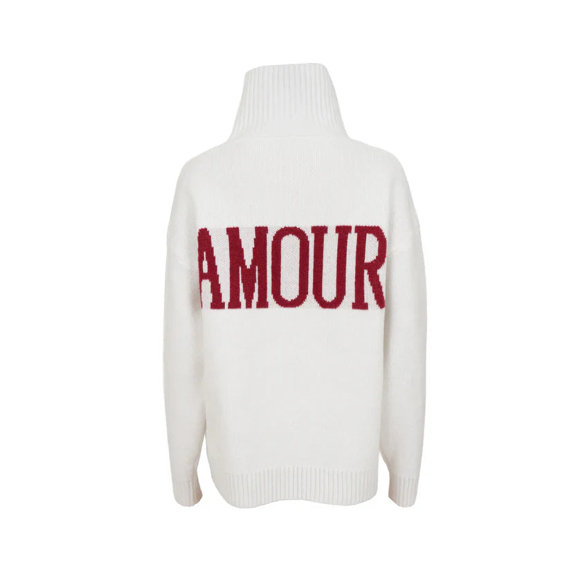 „Amour" Pullover Weiß