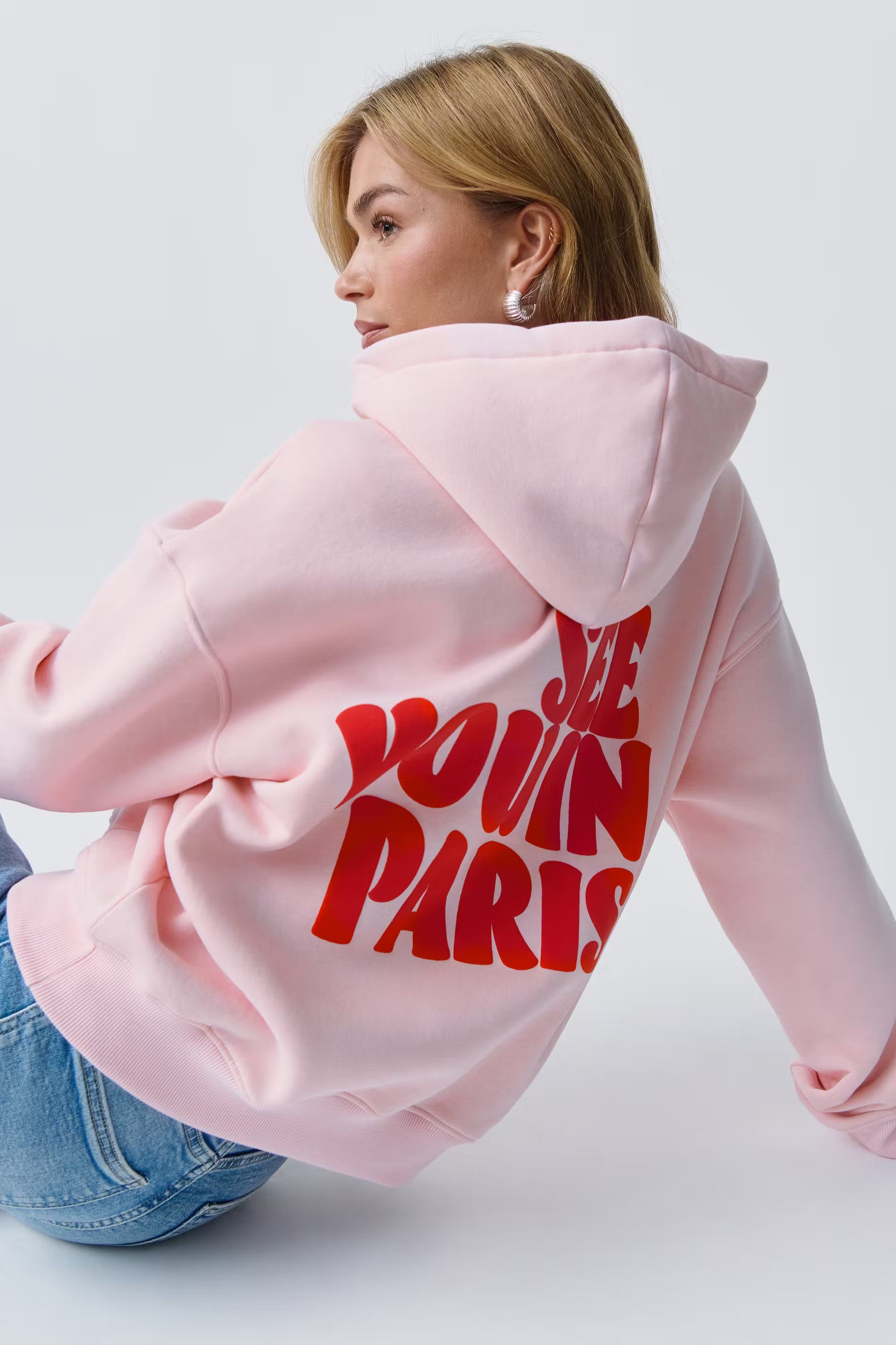 „See You In Paris" Hoodie Rosa