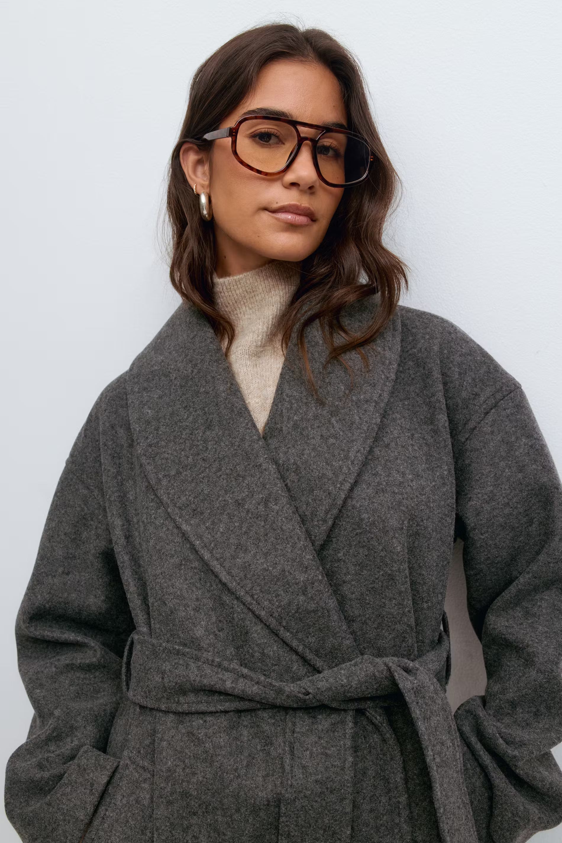 „Shawl" Jacke Grau