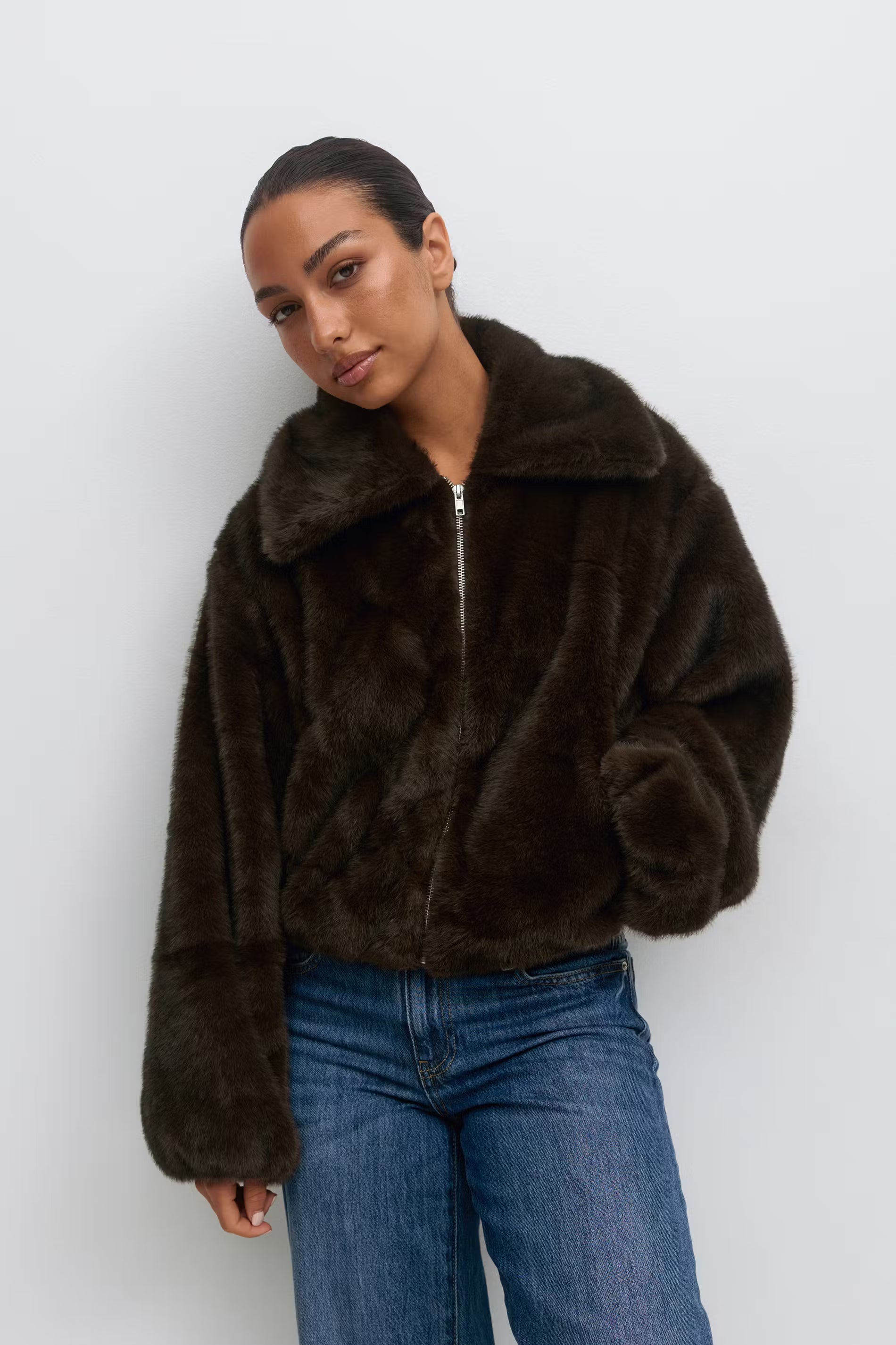 „Fur" Jacke Braun