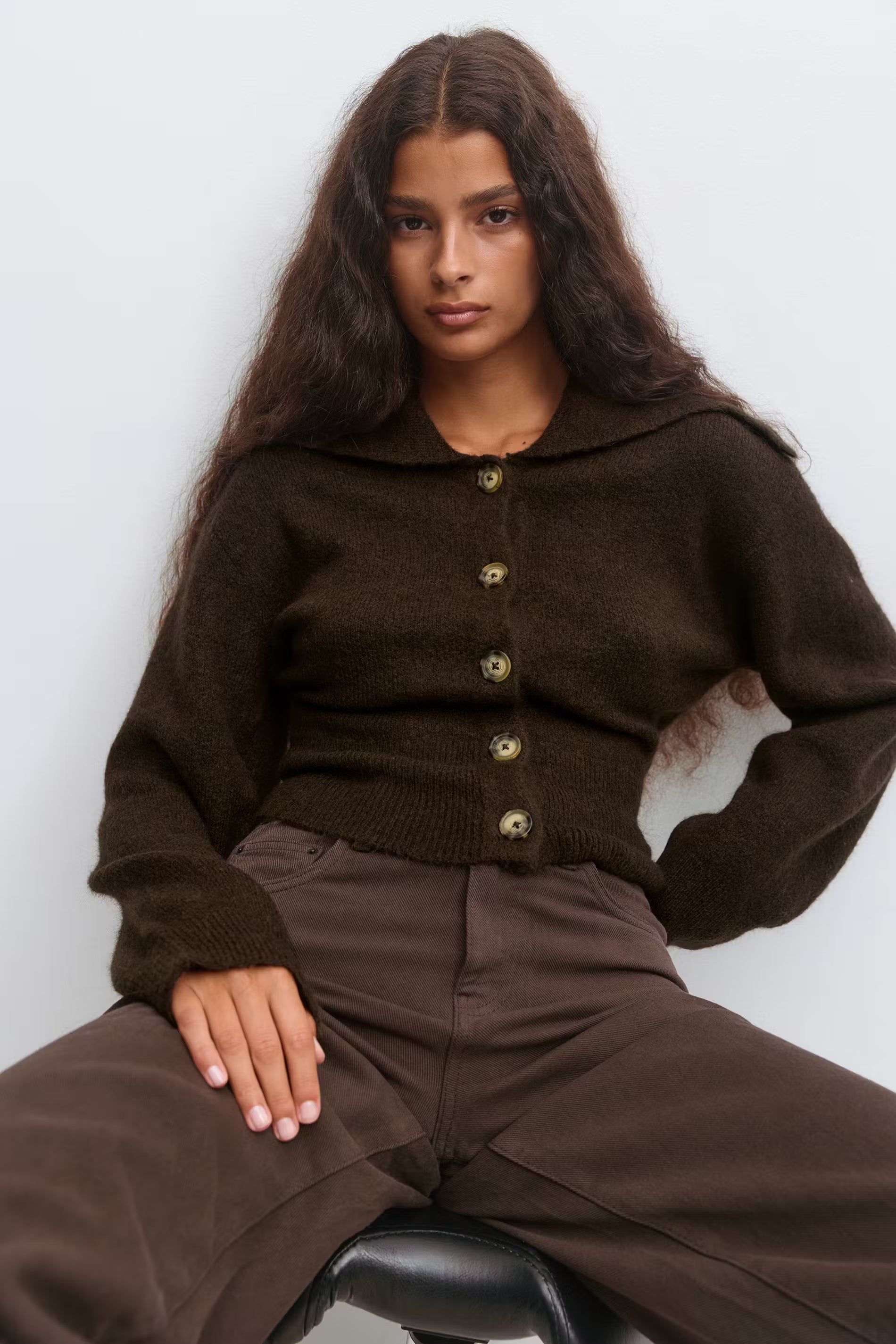 „Elise" Cardigan Braun