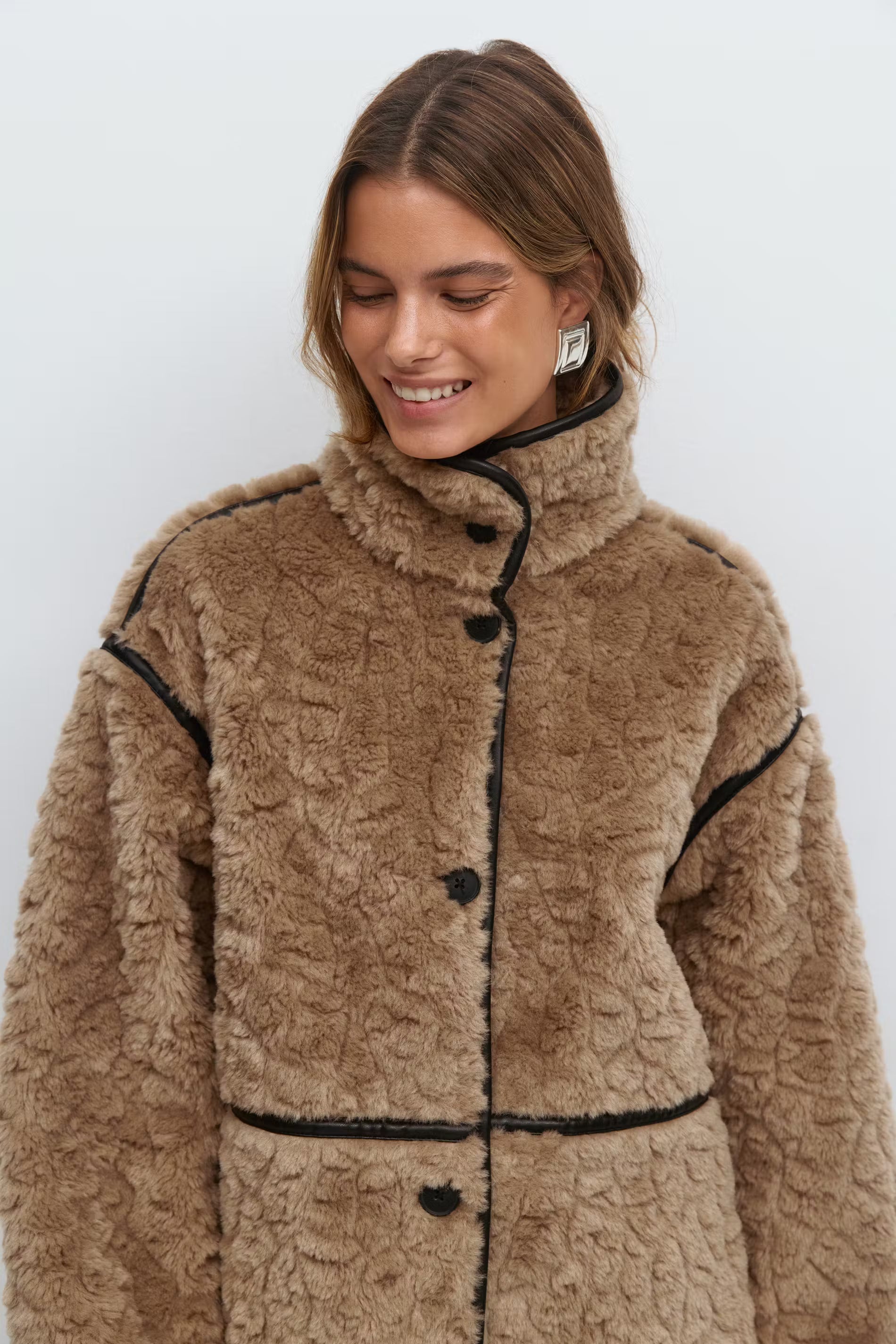 „Fur" Teddyjacke Braun