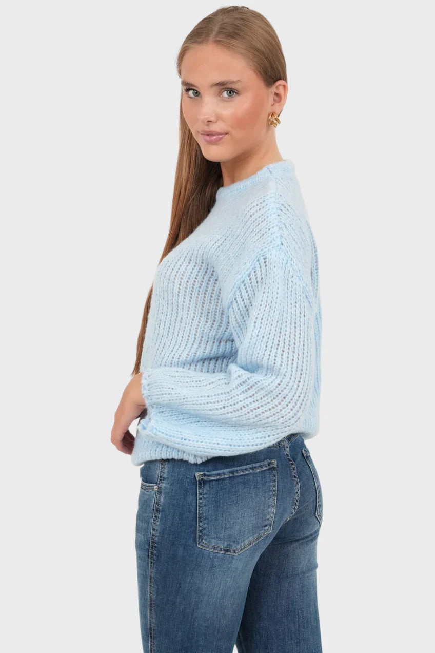„Bisous" Pullover Blau