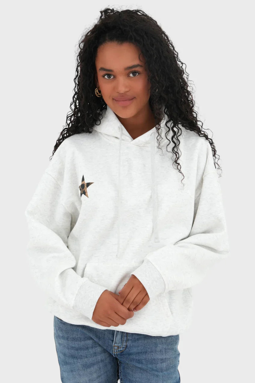 „Sterne" Leopard Hoodie Grau