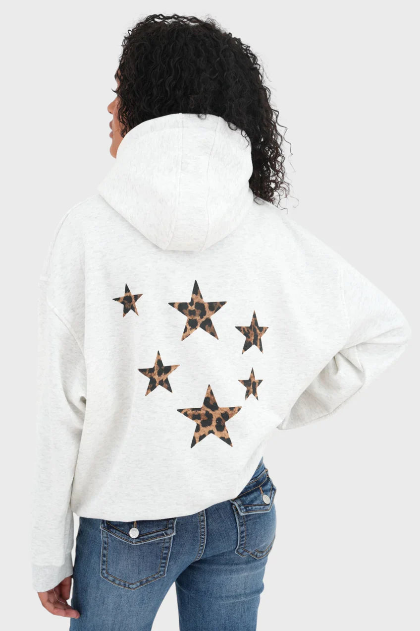 „Sterne" Leopard Hoodie Grau