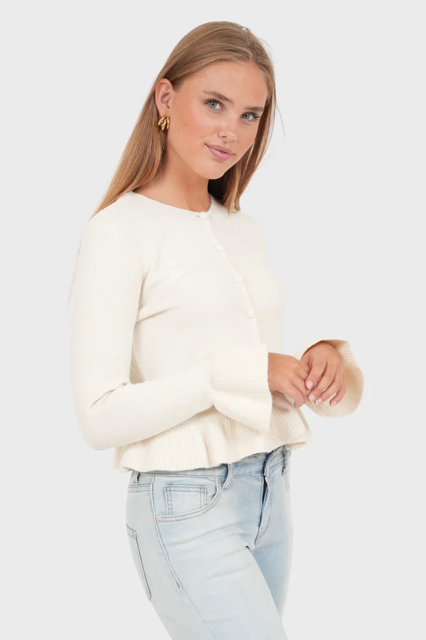 „Eloise" Cardigan Weiß