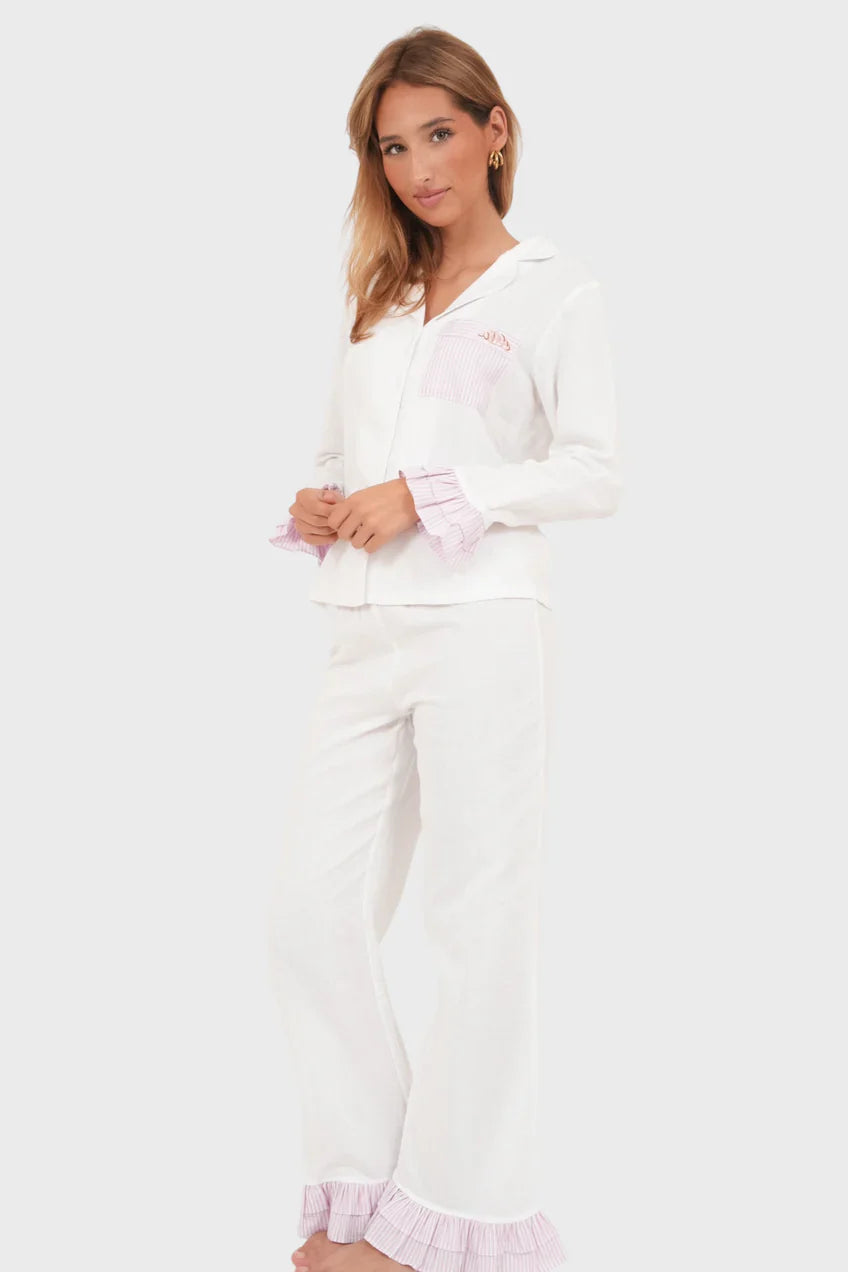 „Scarlett" Pyjamahose Weiß