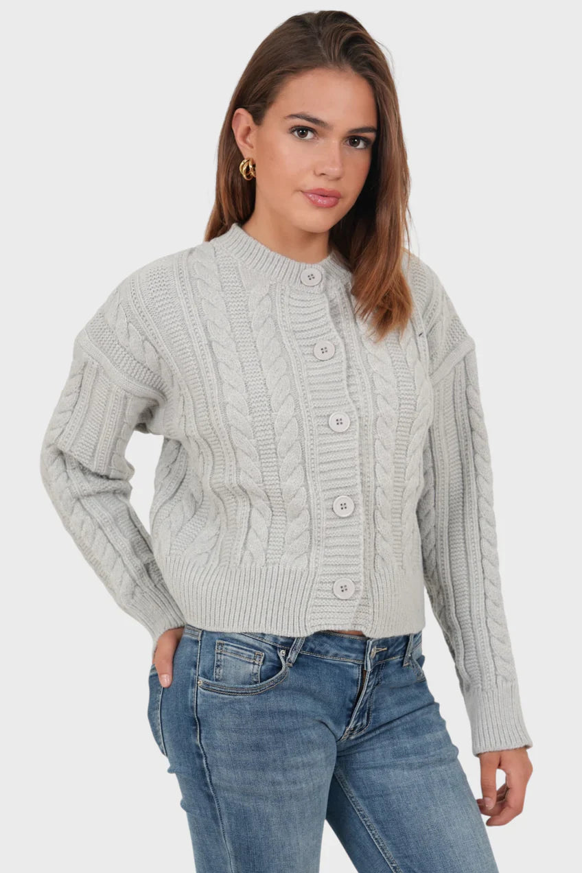 „Olivia" Strickjacke Grau