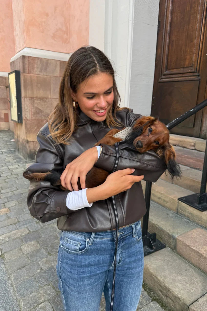 „Hasel" Lederjacke Braun