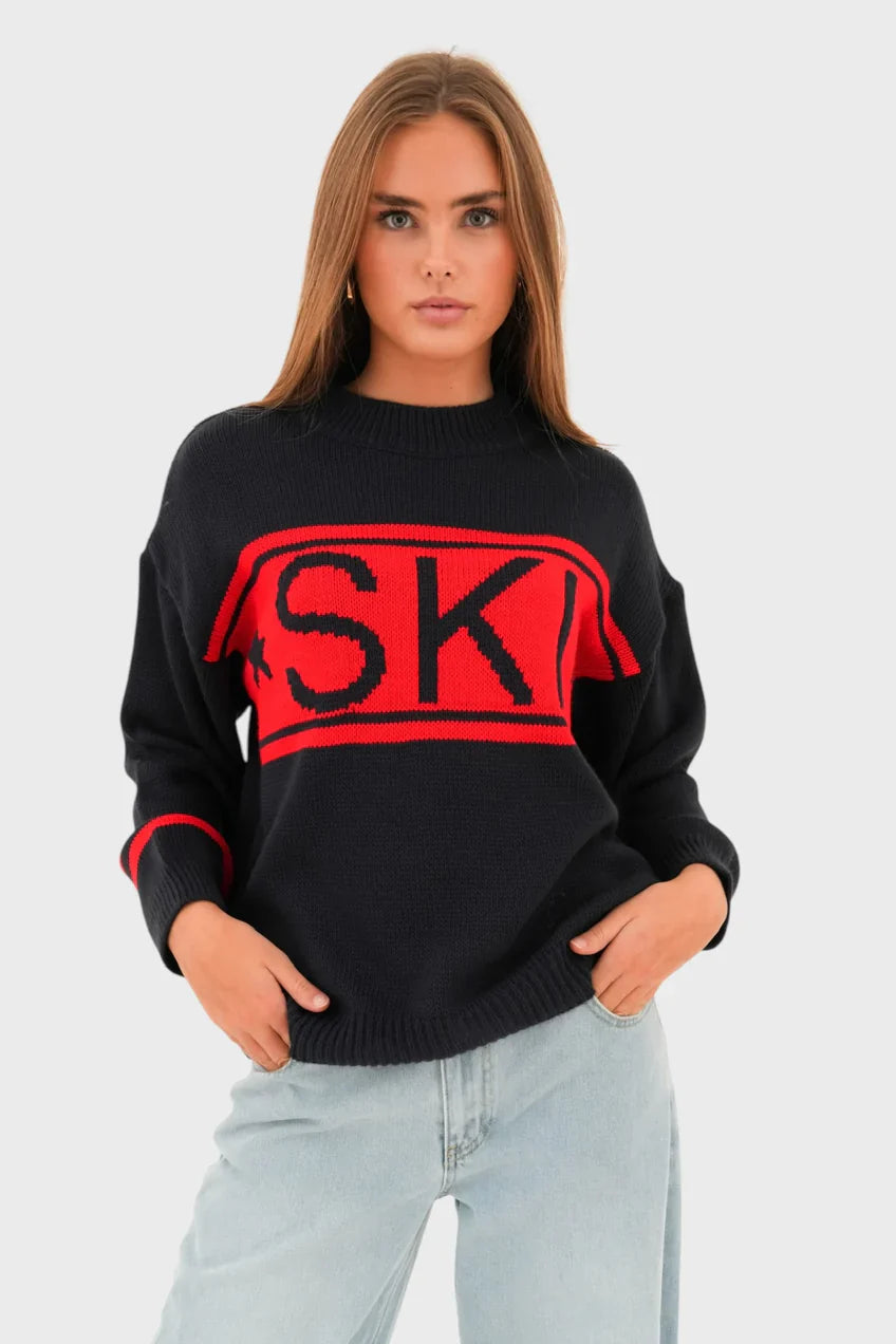„Ski" Pullover Rot