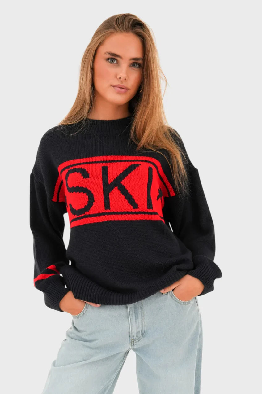 „Ski" Pullover Rot
