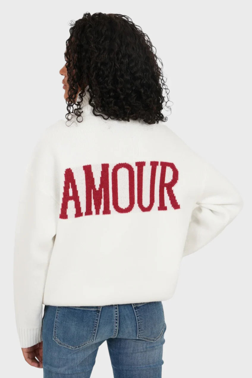 „Amour" Pullover Weiß