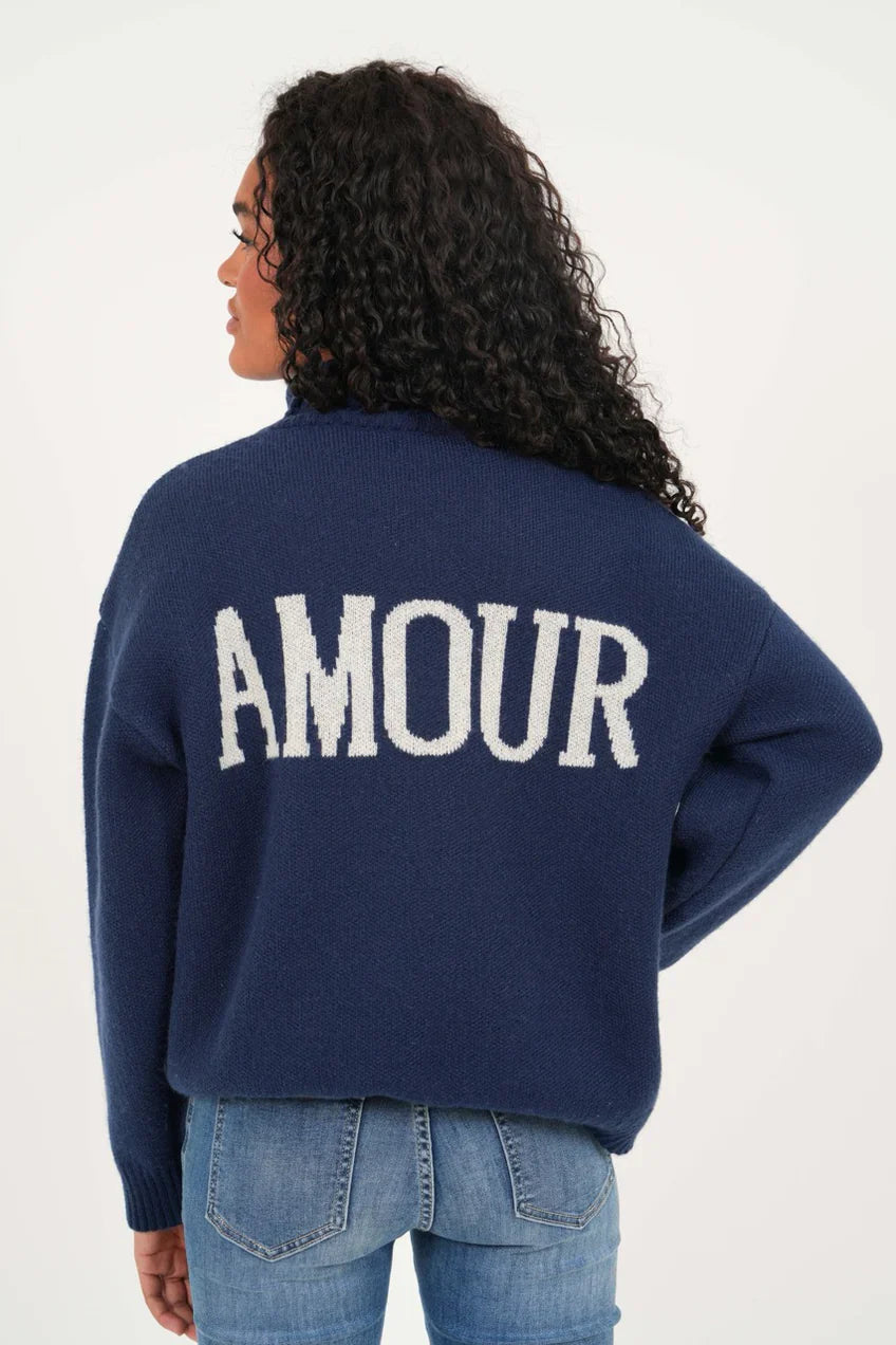 „Amour" Pullover Navy